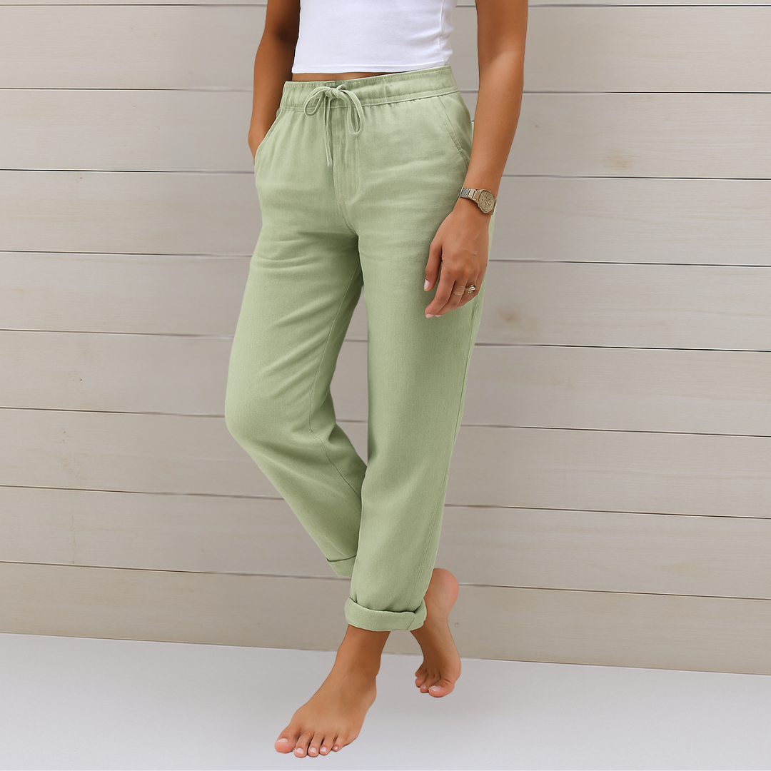 NORA™ | Pantalon Lin Stretch