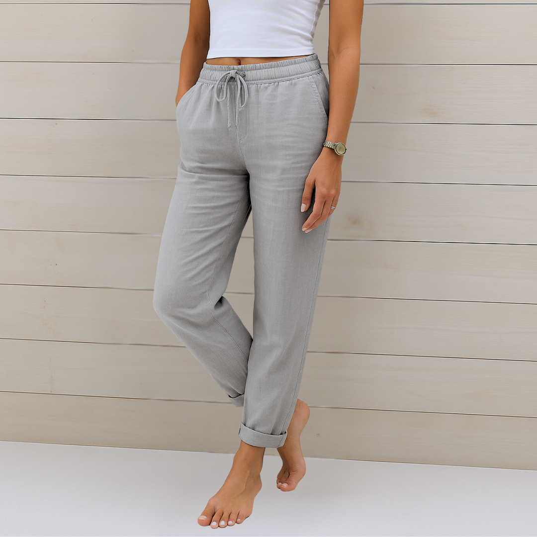 NORA™ | Pantalon Lin Stretch