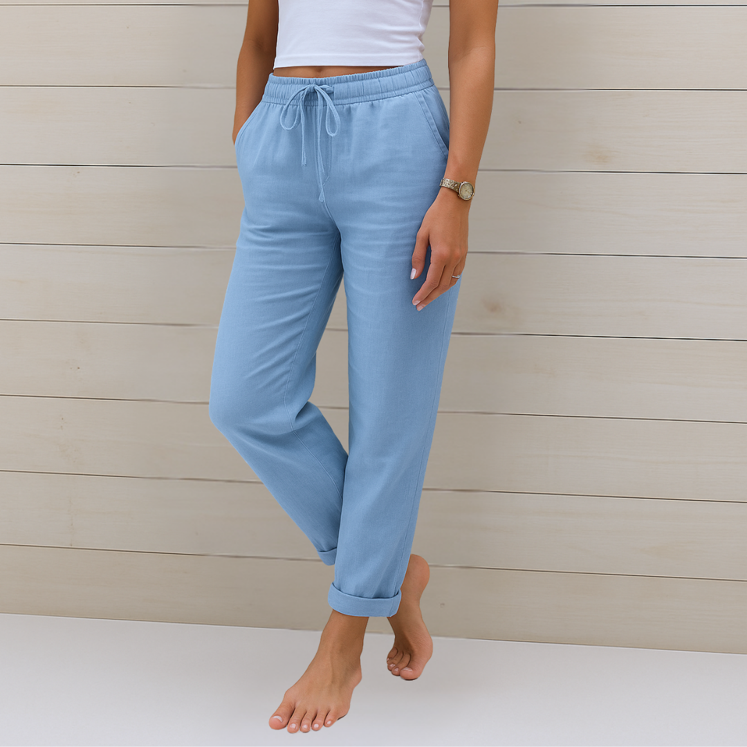 NORA™ | Pantalon Lin Stretch