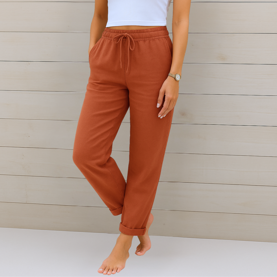 NORA™ | Pantalon Lin Stretch