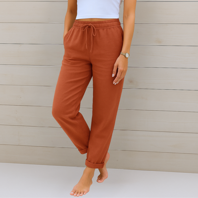 NORA™ | Pantalon Lin Stretch