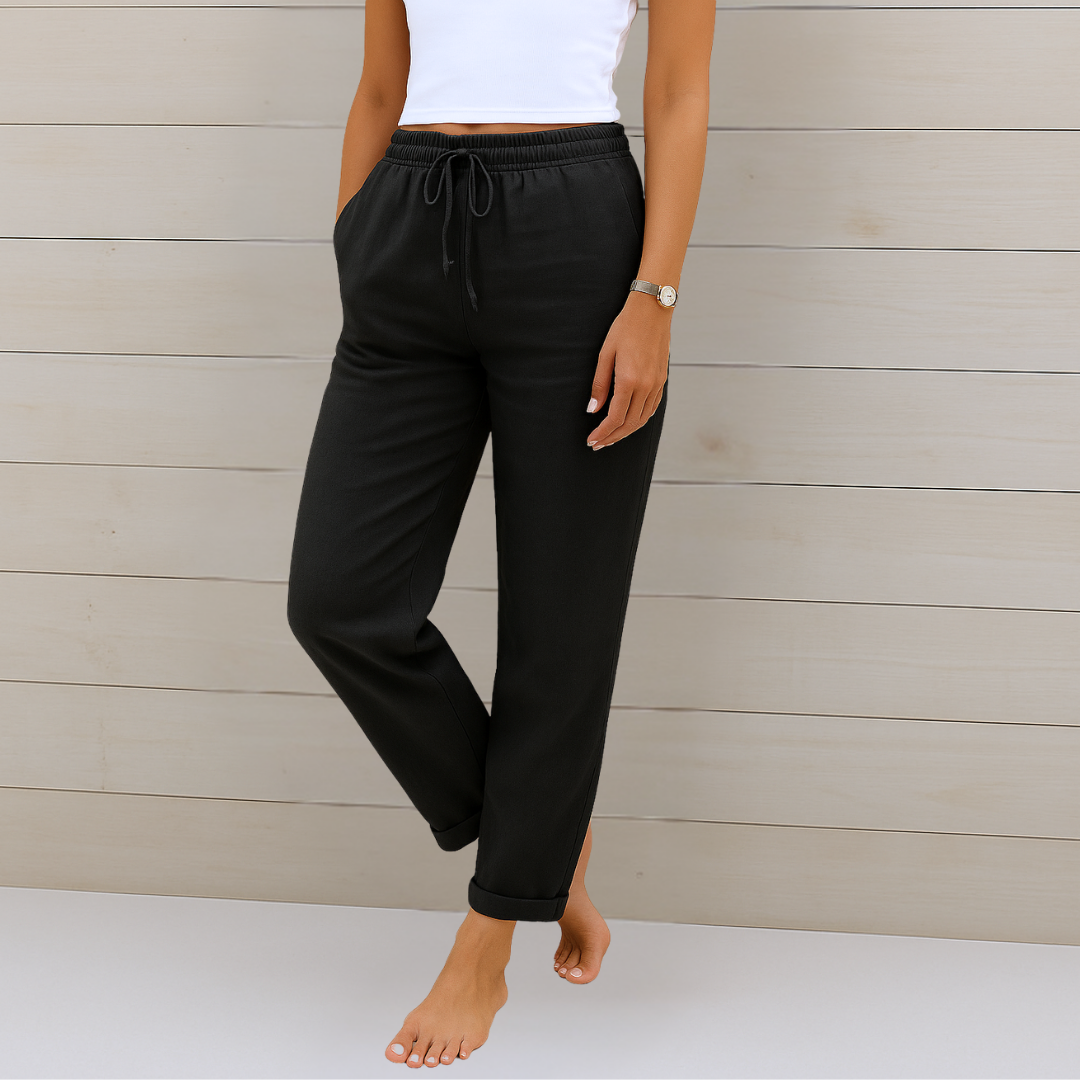 NORA™ | Pantalon Lin Stretch